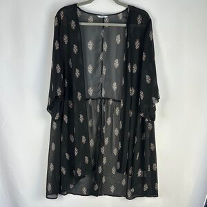 Penningtons Black Sheer Chiffon Swim Cover Up